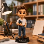 Figurine 3D personnalisée avec photo et texte - Décoration de bureau originale - Cadeau pour la Journée des enseignants ou la rentrée
