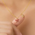 Personalised Birthstone Butterfly Initial Necklace Birthday Anniversary Wedding Gift for Bridesmaid Girlfriend Her
