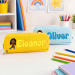 Personalised Cartoon Character Three-Layer Pencil Case with Name School Supply Back to School Birthday Gift for Students Kids