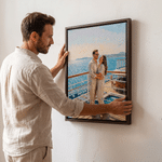 Personalized Summer Vacation Photo Commemorate Framed Canvas Print with Name Home Decor Ship from USA Anniversary Gift for Couple