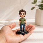 Personalised Y2K Style Cartoon Photo 3D Figurine Ornament with Text Desk Decor Birthday Gift for Friend Family