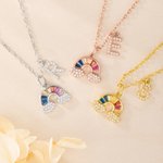 Personalized Colorful Rainbow Initial Necklace Exquisite Jewelry Birthday Anniversary Gift for Girl Woman Girl