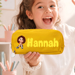 Personalised Cartoon Character Three-Layer Pencil Case with Name School Supply Back to School Birthday Gift for Students Kids
