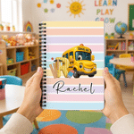 Personalized Cartoon Anthropomorphic Design A5 Spiral Notebook with Name and Initial Daily Use Teacher's Day Birthday Gift for Teachers Students