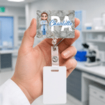 Personalized Medical Staff Cartoon Character Acrylic ID Card Badge Daily Medical Work Use Birthday Nurses' Day Gift for Nurse Doctor