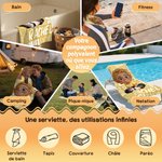Serviette de plage personnalisée avec nom et personnage de dessin animé - Séchage rapide et grand format - Cadeau de vacances pour enfant