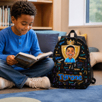 Personalisierter Kinderrucksack mit großem Fassungsvermögen und Sternen-Cartoon-Motiv sowie Namensaufdruck – als Geschenk zum Schulanfang oder Geburtstag für Kinder