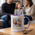 Personalised Polaroid Style Stripe Photo 11 oz 15 oz Ceramic Mug with Text Daily Use Friendship Birthday Gift for Family Friend