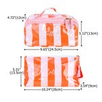 Personalized Multicolour Striped Plaid PVC Makeup Toiletry Bag with Embroidery Name Daily Travel Use Wedding Gift for Women Friends Bridesmaids