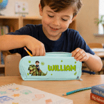 Personalised Cartoon Kid Character Dinosaur Fantasy Unicorn Three-Layer Pencil Case with Name Back to School Birthday Gift for Students Kids