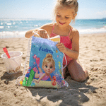 Personalized 3D-Style Design Photo Oversized Quick-Dry Beach Towel with Name Beach Party Summer Vacation Birthday Gift for Kids Diving Instructors