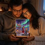 Personalized Romantic Couple Characters Photo Acrylic LED Night Light with Name and Text Desk Decor Anniversary Gift for Girlfriend Boyfriend