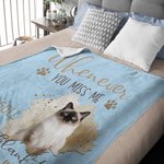 Whenever You Miss Me Personalised Pet Photo Fleece Blanket – Customised with Your Pet's Name, Memorial Gift for Pet Lovers