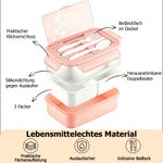 Personalisierte Cartoon-Tiermotiv-Brotdose | mit Foto Namen und Text | inklusive Besteck | mikrowellengeeignet | Lunchbox | Geschenk für Kinder