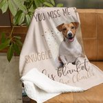 Whenever You Miss Me Personalised Pet Photo Fleece Blanket – Customised with Your Pet's Name, Memorial Gift for Pet Lovers