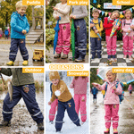 Personalised Pixar Cartoon Style Photo Rain Pants Lined Muddy Puddle Pants with Name Outdoor Hiking Back to School Gift for Kids Boys Girls