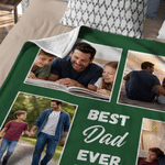 Personalized 6 Photos Collage Soft Throw Blanket with Nickname and Name Home Decor Birthday Anniversary Gift for Dad Mom