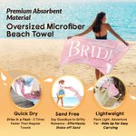 Personalised Starfish Shell Quick Dry  Bride Beach Towel with Name Vacation Wedding Honeymoon Gift for Bride