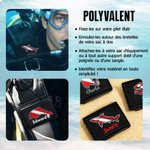 Étiquette d'identification pour gilet stab personnalisée avec nom et motif d'animal marin brodés - Cadeau d'anniversaire pour les amateurs de plongée