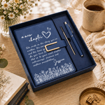 Personalized A New Chapter Floral Heart A5 PU Leather Notebook with Name Retirement Farewell Leaving Job Gift for Retiree Friend Coworker
