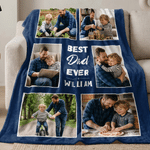 Personalized 6 Photos Collage Soft Throw Blanket with Nickname and Name Home Decor Birthday Anniversary Gift for Dad Mom