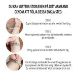 Personligt medicinskt armband i rostfritt stål med justerbart meshband och graverad bricka för viktig hälsoinformation