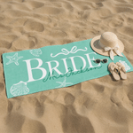 Personalised Starfish Shell Quick Dry  Bride Beach Towel with Name Vacation Wedding Honeymoon Gift for Bride