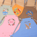 Personalised Embroidery Kitchenware Pattern Adjustable Apron with Text Housewarming Birthday Christmas Gift for Her Bakers Cooking Lovers