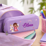 Personalised Cartoon Kid Character Dinosaur Fantasy Unicorn Three-Layer Pencil Case with Name Back to School Birthday Gift for Students Kids