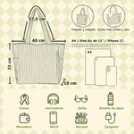 Bolso de pana de gran capacidad personalizado con tema de equitación y nombre Regalo de cumpleaños esencial para los amantes de los caballos