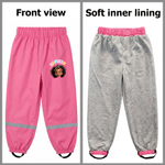 Personalised Pixar Cartoon Style Photo Rain Pants Lined Muddy Puddle Pants with Name Outdoor Hiking Back to School Gift for Kids Boys Girls