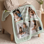 Personalized 6 Photos Collage Soft Throw Blanket with Nickname and Name Home Decor Birthday Anniversary Gift for Dad Mom