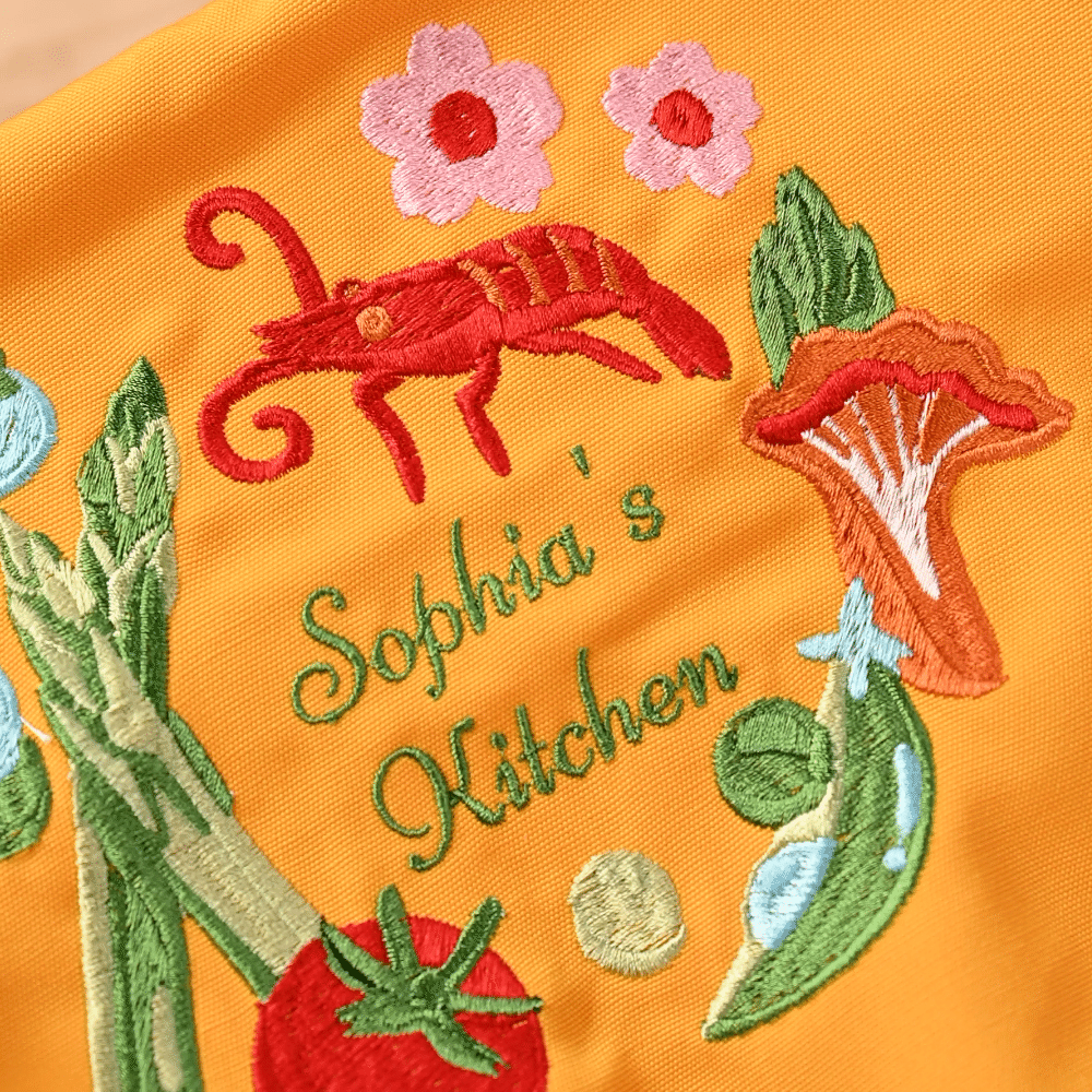 Personalised Embroidery Kitchenware Pattern Adjustable Apron with Text Housewarming Birthday Christmas Gift for Her Bakers Cooking Lovers 3