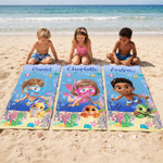 Personalized 3D-Style Design Photo Oversized Quick-Dry Beach Towel with Name Beach Party Summer Vacation Birthday Gift for Kids Diving Instructors