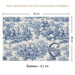 Nappe de table personnalisée avec initiale et nom - Style vintage toile de Jouy - Cadeau de fête usage quotidien pour la famille