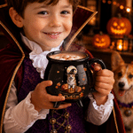 Personalised Halloween Style Pet Photo Pumpkin Cauldron Ceramic Coffee Mug with Name and Handle Halloween Party Birthday Gift for Pet Owners Lovers