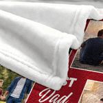 Personalized 6 Photos Collage Soft Throw Blanket with Nickname and Name Home Decor Birthday Anniversary Gift for Dad Mom