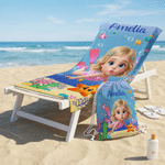 Personalized 3D-Style Design Photo Oversized Quick-Dry Beach Towel with Name Beach Party Summer Vacation Birthday Gift for Kids Diving Instructors
