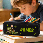 Personalised Cartoon Kid Character Dinosaur Fantasy Unicorn Three-Layer Pencil Case with Name Back to School Birthday Gift for Students Kids