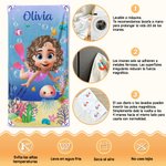 Toalla de playa magnética personalizada de secado rápido con nombre buceador 3D y animales marinos regalo de verano para niños y niñas