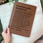 Quaderno in pelle personalizzato Transplant Warrior A5 con nome e 100 pagine di carta Regalo ispiratore di compleanno per i sopravvissuti a un trapianto di organi