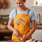Personalised Embroidery Kitchenware Pattern Adjustable Apron with Text Housewarming Birthday Christmas Gift for Her Bakers Cooking Lovers