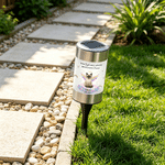 Personalized Angel Wings Pet Photo Solar Garden Light with Name and Year Garden Decoration Memorial Sympathy Gift for Loss of Pet