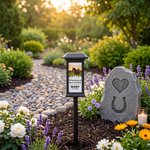 Personalisierte Pferdefoto-Solar-Gartenlampe | mit Namen und Jahr | Gartenlicht | Gedenklicht für den Garten | Beileidsgeschenk für Pferdeliebhaber