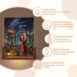 Personalized Romantic Couple Characters Photo Acrylic LED Night Light with Name and Text Desk Decor Anniversary Gift for Girlfriend Boyfriend