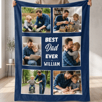 Personalized 6 Photos Collage Soft Throw Blanket with Nickname and Name Home Decor Birthday Anniversary Gift for Dad Mom