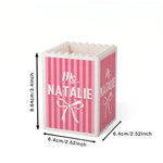 Personalised Teacher Striped Bow DIY Building Blocks Pencil Holder with Text and Name Teacher's Day Appreciation Gift for Teacher Educator