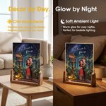 Personalized Romantic Couple Characters Photo Acrylic LED Night Light with Name and Text Desk Decor Anniversary Gift for Girlfriend Boyfriend