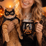 Personalised Halloween Style Pet Photo Pumpkin Cauldron Ceramic Coffee Mug with Name and Handle Halloween Party Birthday Gift for Pet Owners Lovers