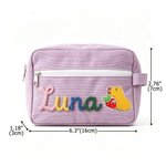 Personalized Cute Cartoon Animal Large Corduroy Pencil Case with Name Back to School Gift for Kids Students